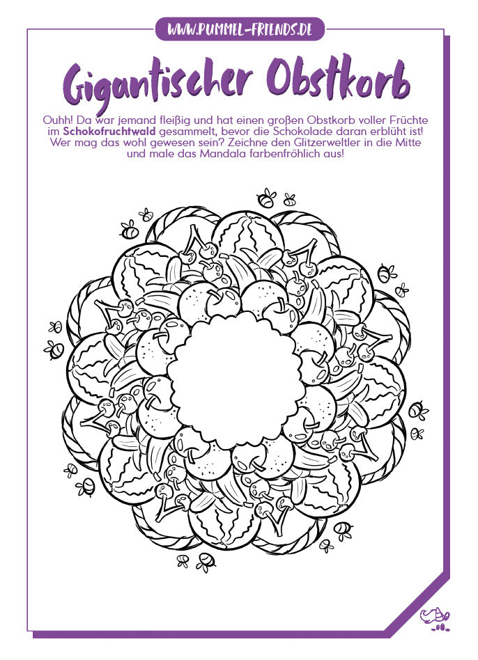 Kostenloses Mandala Ausmalbild von Pummel & Friends