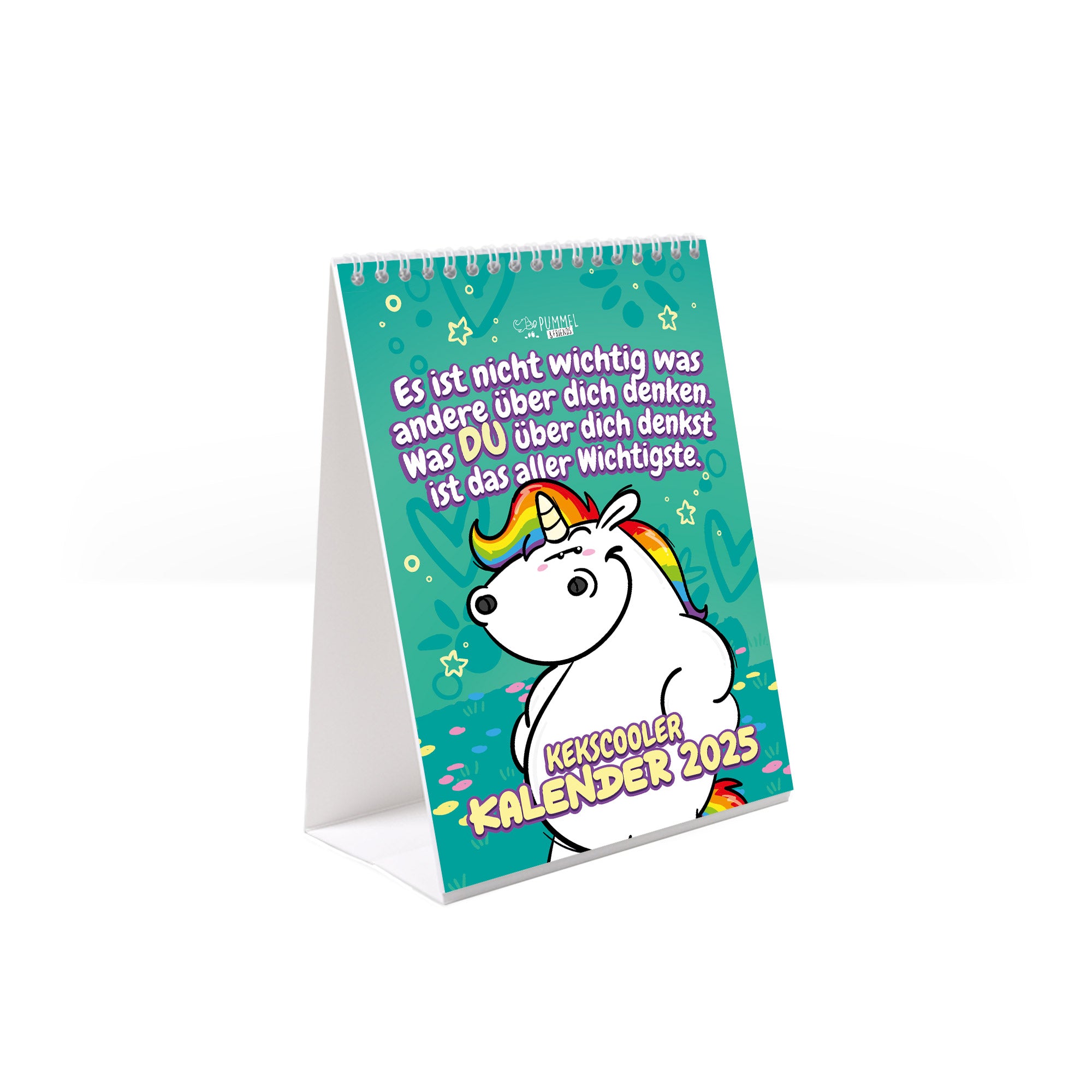 Einhorn Tischkalender 2025 - Pummeleinhorn „Motivationssprüche 