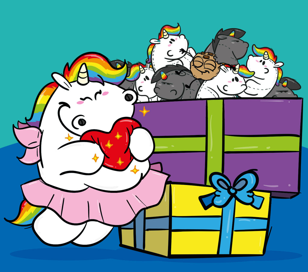 Niedliche Einhorn Kuscheltier Geschenksets