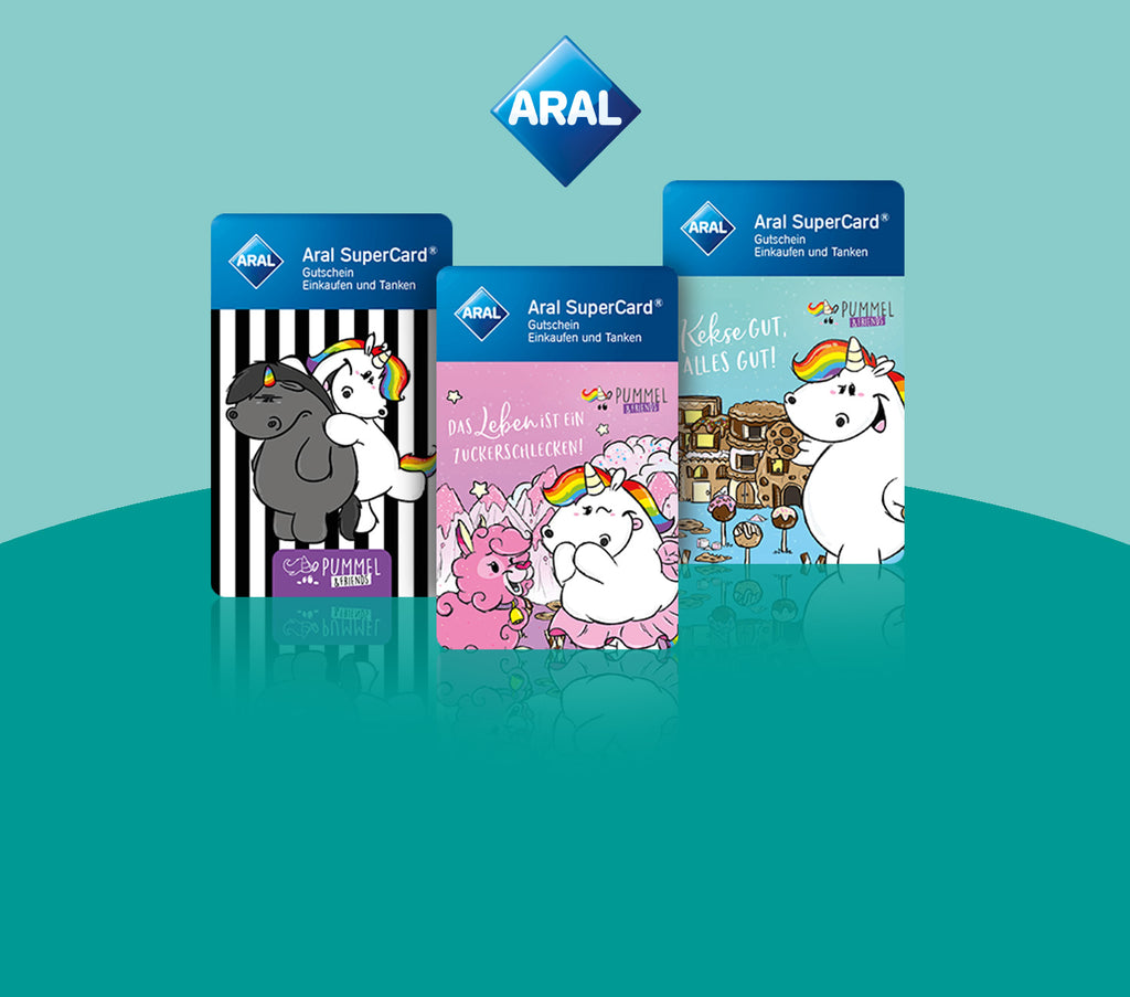Pummeleinhorn Aral SuperCards zum Tanken und Einkaufen I Pummel & Friends Shop