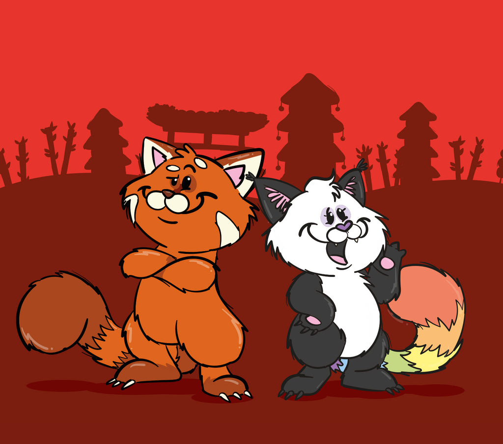 Roter Panda Dim und Glitzerpanda Sum aus FantAsien